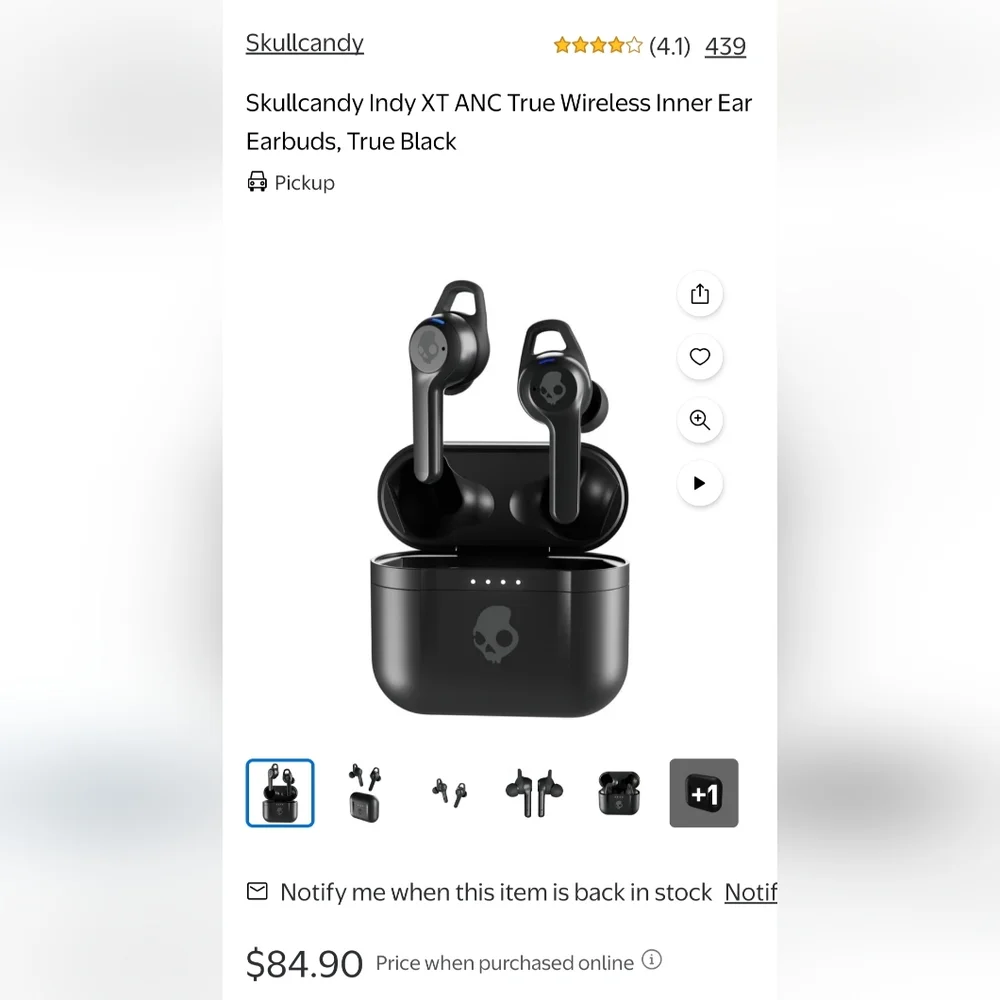 Skullcandy Indy ANC XT Wireless Earbuds - Black